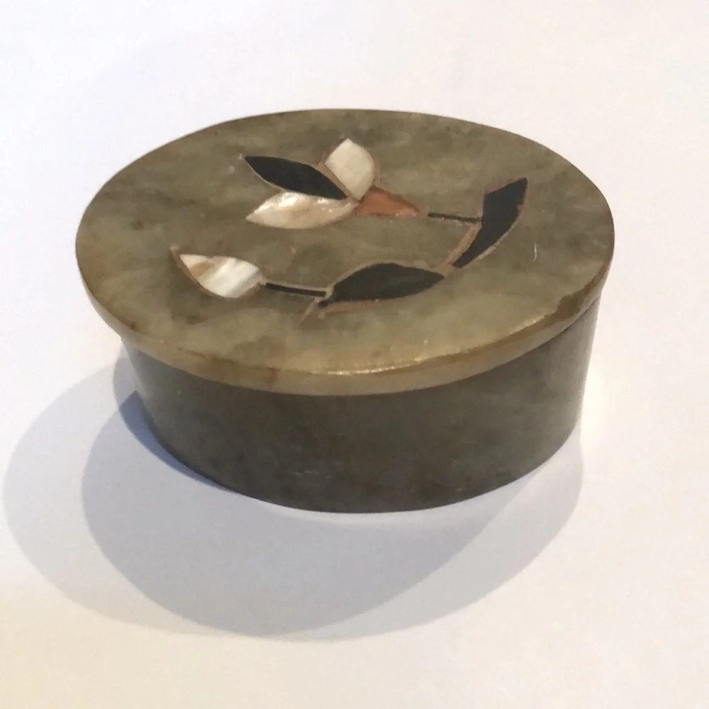 Green Marble MOP Onyx Floral Trinket Box India